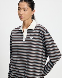 adidas Originals - Striped Oversized Long Sleeve Polo