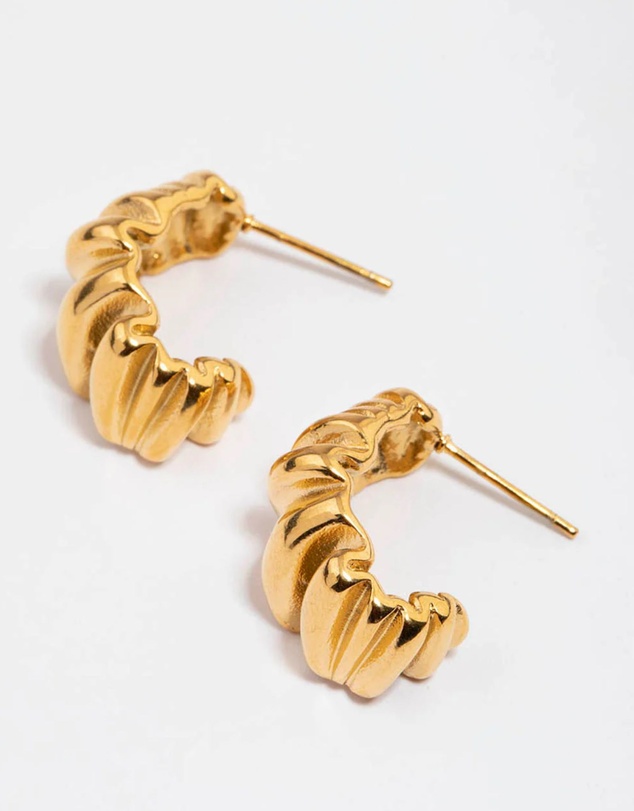 Lovisa - Waterproof Gold Plated Stainless Steel Small Organic Hoop Earrings