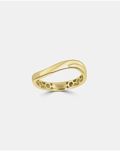 Zoe Olivia - 9K Gold Curved Ring