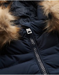 Superdry - Fuji Faux Fur Slim Fit Hood Padded Jacket