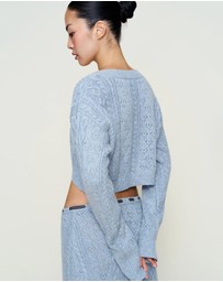 Guizio - Cable Knit Crop Cardigan