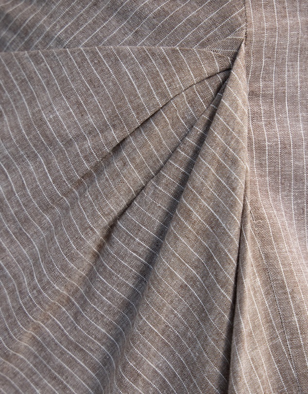 Oxford - Nadia Linen Blend Pinstriped Skirt