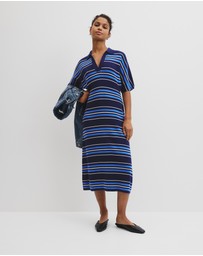 Country Road - Australian Merino Stripe Polo Knit Dress