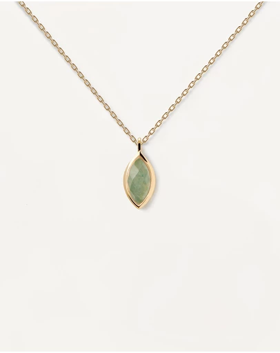 PDPAOLA - Green Aventurine Gold Necklace
