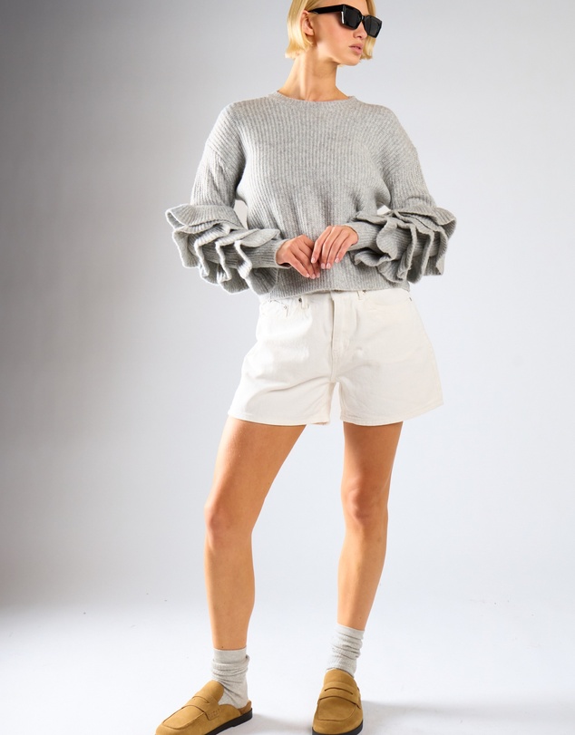 Glamorous - Tiered Ruffle Sleeve Sweater
