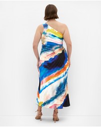 City Chic - Aliza Facet Print Pleat Maxi Dress