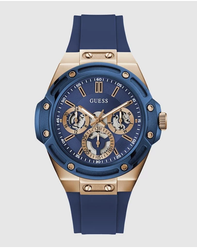 GUESS - GUESS Mens Rose Gold-Tone Multifunction Watch