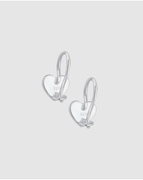 Elli Jewelry - Earrings Children Heart Love Crystals Pink 925 Sterling Silver