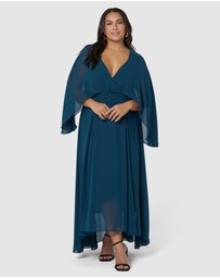 Pink Dusk by Curve Project - Electric Chemistry Cape Maxi Dress