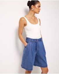 AERE - Cleo Denim Shorts