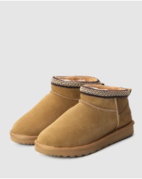 AusWooli Ugg Boots - Altona Sheepskin Wool Ankle Braid Boots
