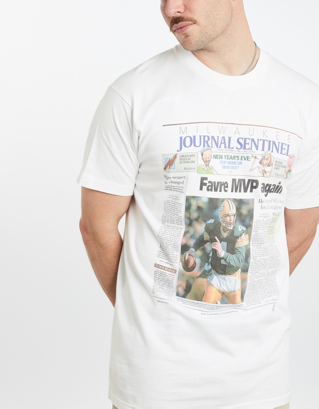 Vintage by The Real Deal - Pre Loved - Vintage 1996 NFL Green Bay Packers Front Page Tee
