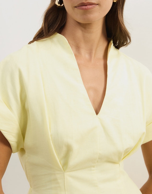 Atmos&Here - Jaci Linen Blend A-Line Shift Midi Dress