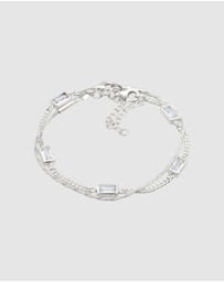 Elli Jewelry - Bracelet Set Topaz Rectangle 925 Sterling Silver