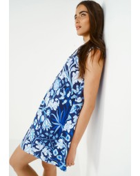 NEXT - Linen Blend Tie Neck Mini Summer Dress