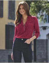 Sosandar - Textured Zip Front Tunic