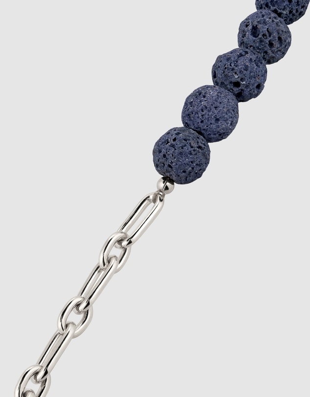 Kuzzoi - ICONIC EXCLUSIVE - Blue Lava Oval Link Chain Bracelet in 925 Silver
