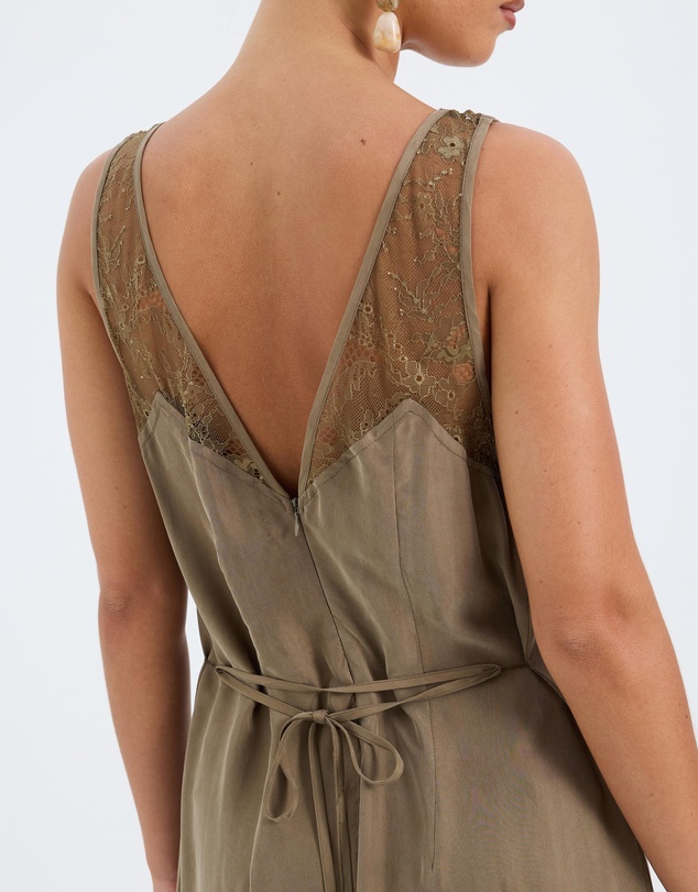 Calli - Piper Cupro Lace Insert Midi Dress
