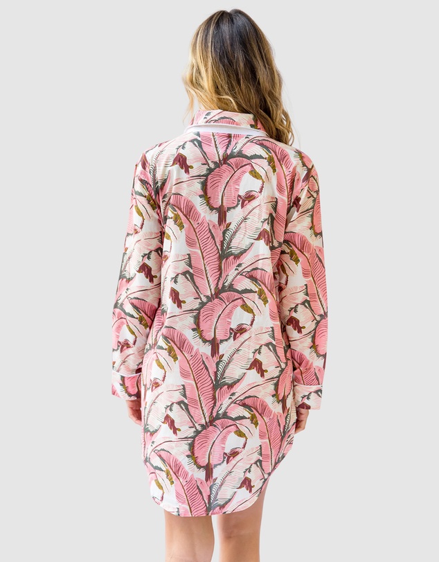 Sant And Abel - Women's Martinique® Pink Banana Leaf Night Shirt