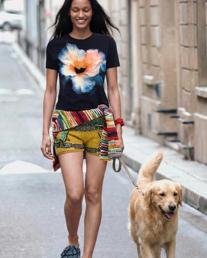 Desigual - Large flower T-shirt