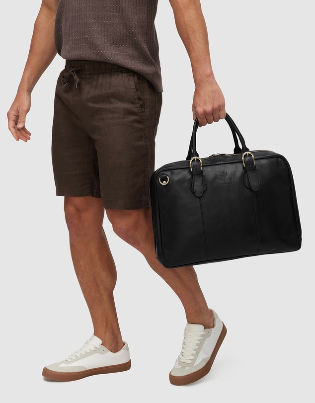 Republic of Florence - The Madrid Matt Black Briefcase