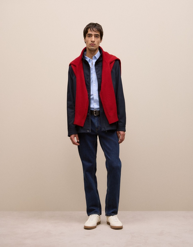 Trenery - Cotton Twill Zip Through Jacket in Navy