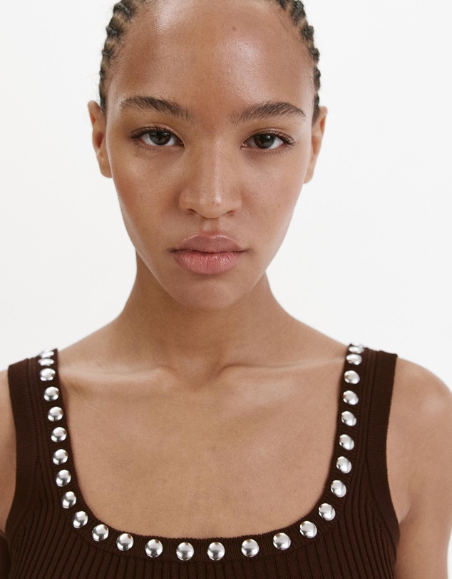 M.N.G - Ribbed Studded Top