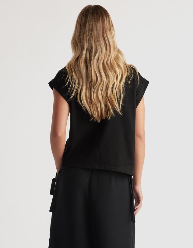 Decjuba - Alessia Satin Side Tie Tee