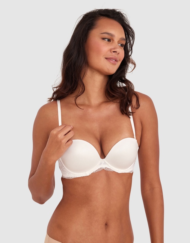 Bras N Things - Body Bliss Lace Strapless Push Up Bra - Ivory