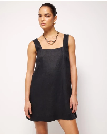 AERE - Ivy Linen Trapeze Mini Dress