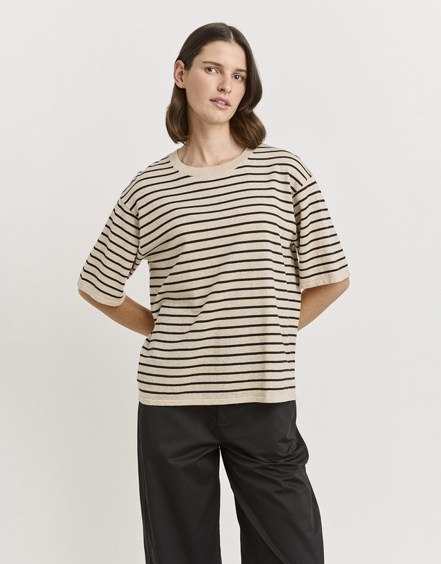 Toorallie - Relaxed Stripe Knit Tee
