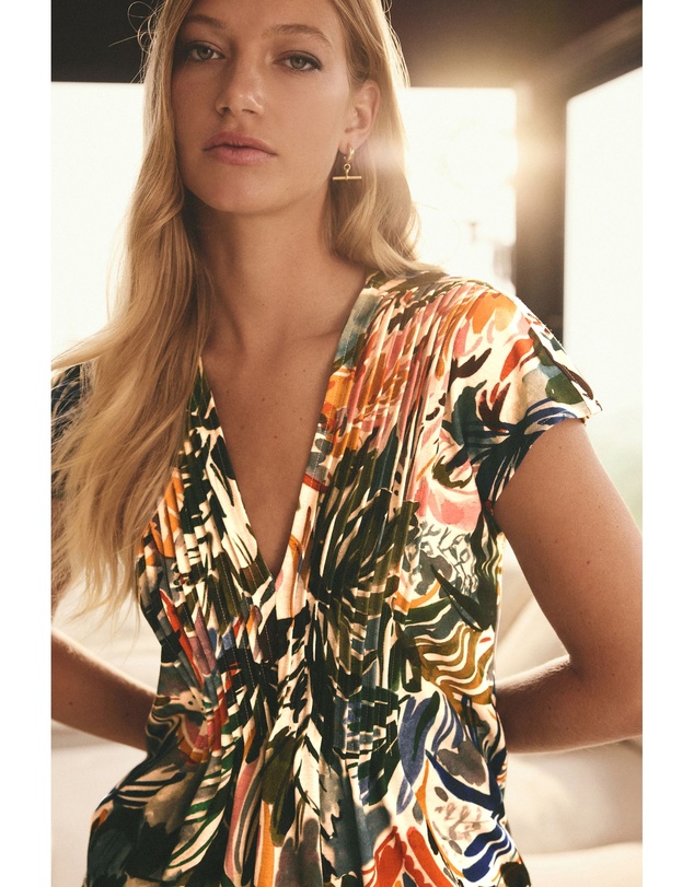 NEXT - Pintuck V-Neck Top