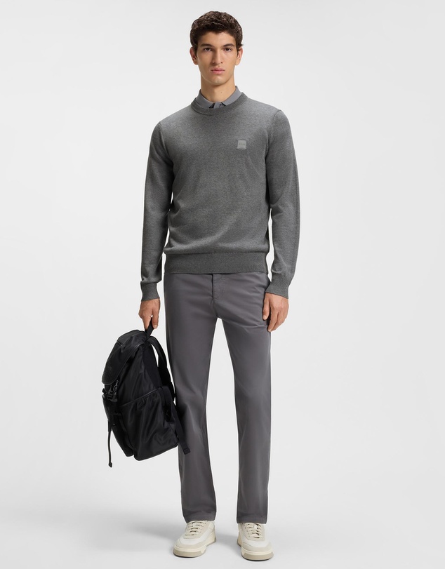 BOSS - Cotton-Blend Sweater With Logo Patch