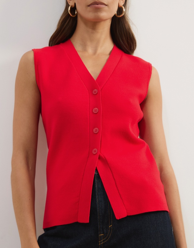 Atmos&Here - Noel V-Neck Sleeveless Knit Cardigan