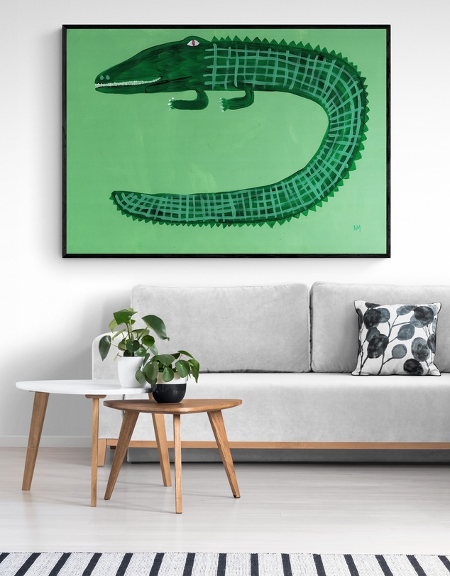 Inka Arthouse - Green Crocodile by Nancy McKie