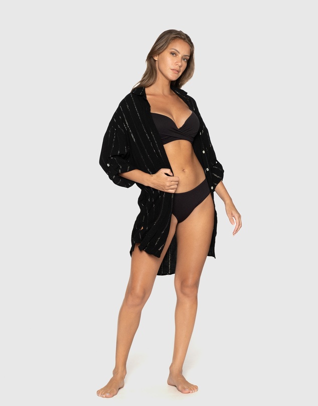 Nip Tuck Swim - Black Cassandra Bronte Beach Shirt Black