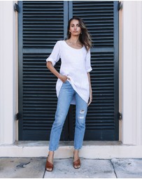 CAMIXA - Federica Linen Tunic Top