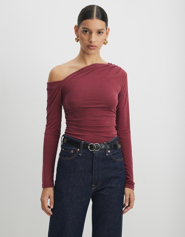 AERE - Hazel Cupro Off Shoulder Top