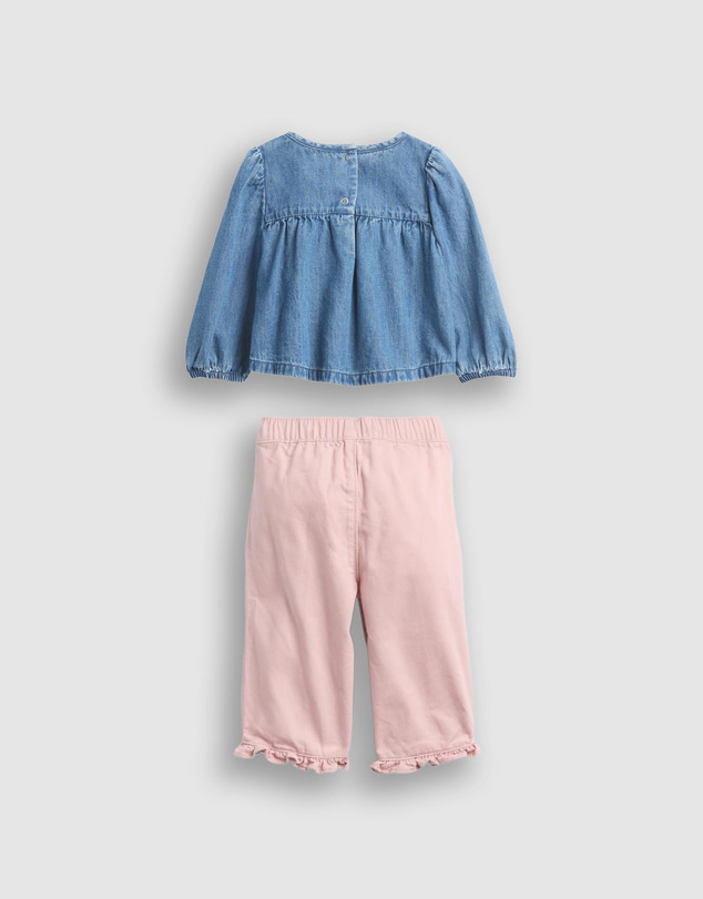 GAP - LS Top Embroidered Pants Set - Babies