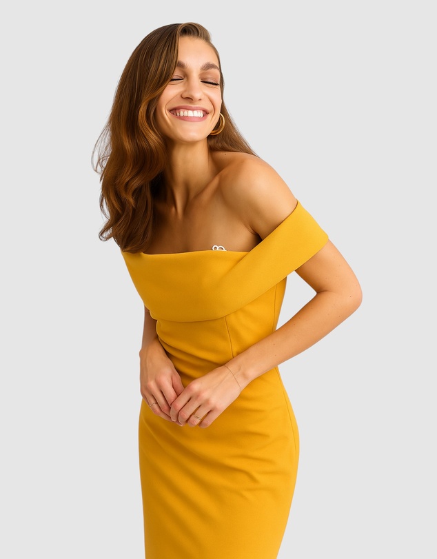 Romance by Honey and Beau - Trevia Off Shoulder Maxi Dress