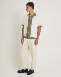 Arvust - Border Linen Short Sleeve Shirt