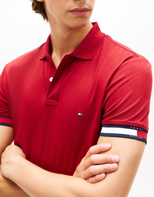 Tommy Hilfiger - Slim Fit Interlock Knit Tipped Polo Shirt