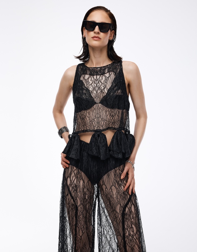 THE TALES - The Tales Chantilly Lace Bow Tank