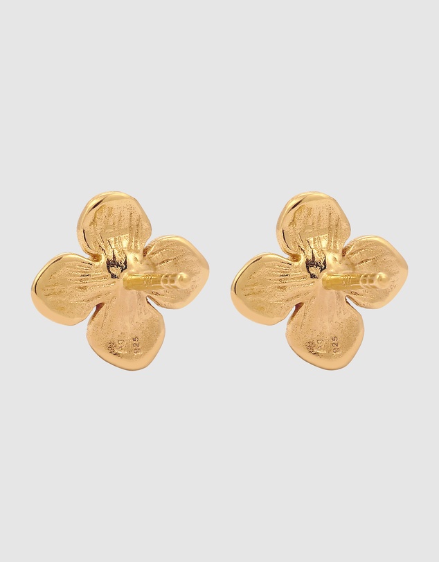 Elli Jewelry - Pearl Floral Stud Earrings in Gold-Plated 925 Silver