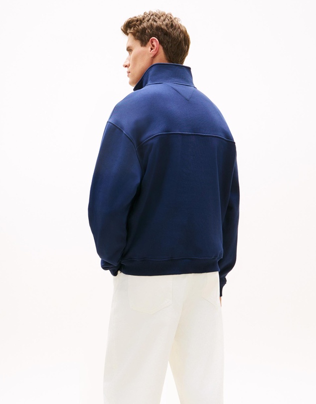Tommy Hilfiger - Colour-Blocked Collar Terry Half-Zip Jumper