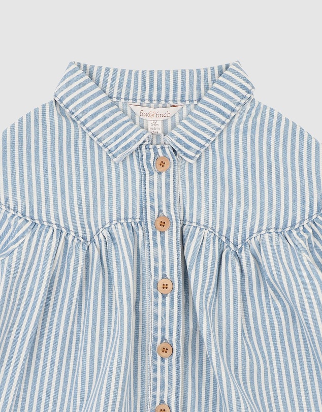 Fox & Finch - Winter Vacay Stripe Denim Dress - Babies