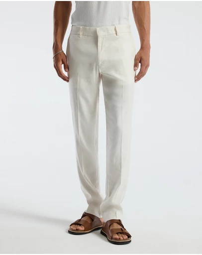 Calibre - Washed Stretch Linen Pant Ivory