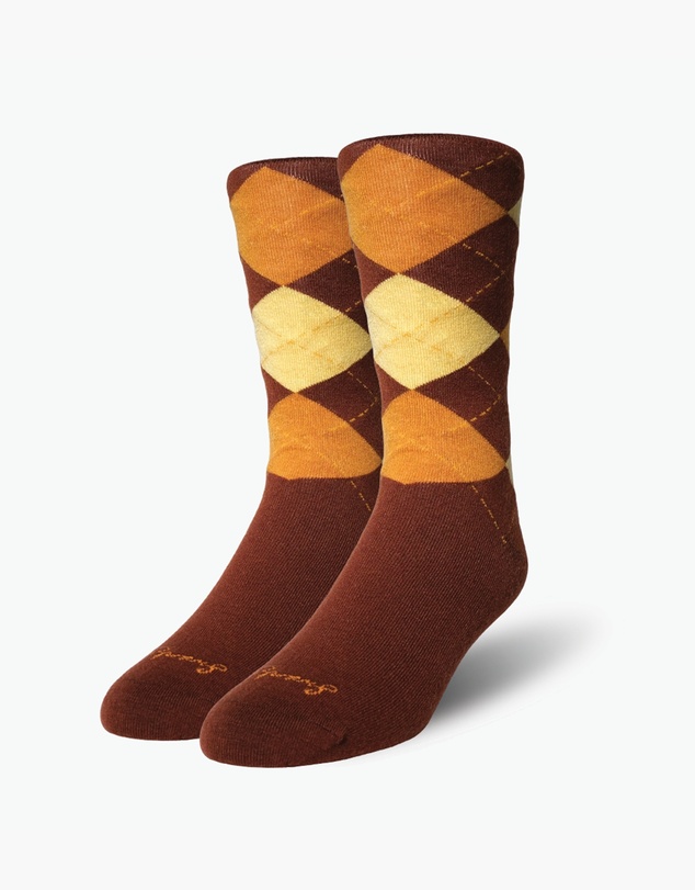 Swanky Socks - Amber Gold Argyle