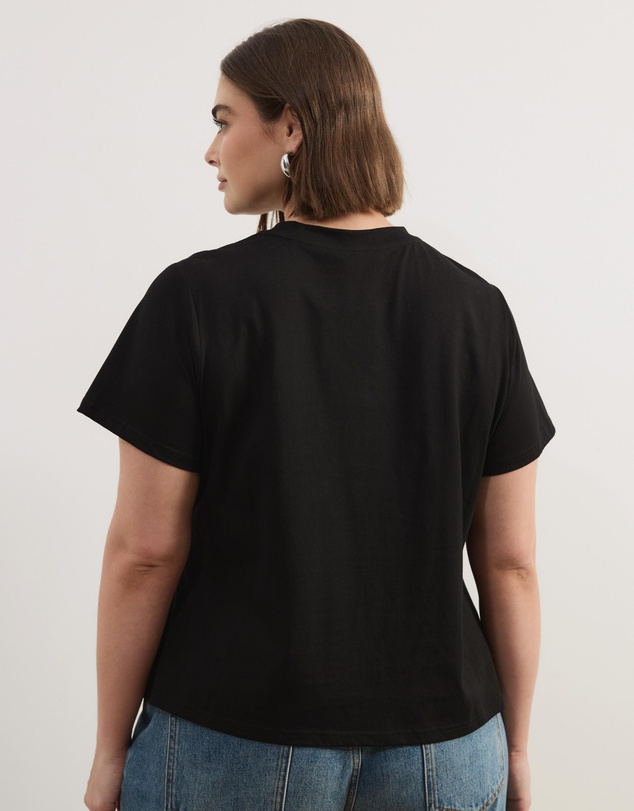 Atmos&Here Curvy - Lorrie Twist Shoulder T-Shirt