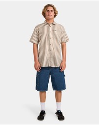 Volcom - Mens Arvostripe Woven Short Sleeve Shirt